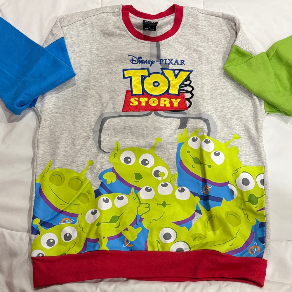 Toy Story Women's Crew Neck Sweater - Gray, Blue, Green - Picture 2 of 2